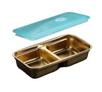 Heavy Duty Stainless Steel Carrier Double Chamber Lunch Box On The Go Container for Sauces and Dips