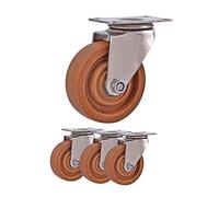 "Heavy-Duty Stainless Steel Caster Wheels, 3-5 inch, Directional with Screw Stem, Universal Bakelite & Fiberglass Oven Wheels, Brake Wheel, Durable & Versatile"