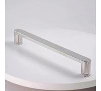 Heavy Duty Stainless Steel Chrome Shower Door Handle - Double Sided Push Handle for Glass Doors Bathroom Hardware 400mm LengthWood Handle Design