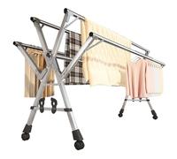 Heavy Duty Stainless Steel Clothes Drying Rack - Portable Folding & Retractable for Indoor/Outdoor Use Space-Saving Design Ideal for Laundry & Drying Clothes