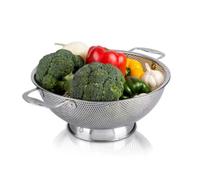 Heavy Duty Stainless Steel Colander for Kitchen, Durable Rice and Pasta Strainer with Easy Grip Handle, Rust-Resistant & Dishwasher Safe, Self-Draining Base | Mirror Polished