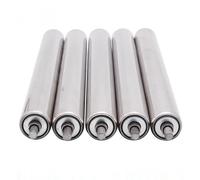 Heavy Duty Stainless Steel Conveyor Rollers - 5 Pack Powerless Commercial Line Rollers for Smooth Material Handling & Efficient Transport Solutions