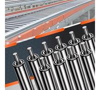 Heavy Duty Stainless Steel Conveyor Rollers - 6 Pack Set for Table Saw, Lawn Mower, DIY Projects - Rustproof, Durable 350mm x 32mm, Smooth Operation, Easy Installation