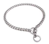 Heavy Duty Stainless Steel Dog Choke Collar, Cuban Link Chain Dog Training Collar, Chew Proof Dog Slip Collar, Dog Chain Collar for Small, Medium and Large Dogs (1/8 inch (3mm), 18 inch / 45cm)