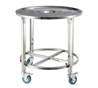 Heavy Duty Stainless Steel Dolly with Lockable Casters - Multi-Purpose Steamer & Cookware Rack for Wine, Meal Buckets, Fryer Grease