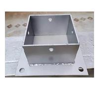 Heavy Duty Stainless Steel Fence Post Anchor Base - 2 Pack Pergola Support Bracket Ideal for Wooden Mailbox Railing Post for Concrete/Wood Deck Size: 95x95mm (3.7x3.7)