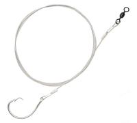 Heavy Duty Stainless Steel Fishing Hooks for Shark Sturgeon Tuna, 316 Saltwater Circle Hooks with Rotating Swivel, Resistant Big Game Terminal Tackle(16/0)