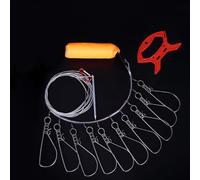 Heavy Duty Stainless Steel Fishing Stringer with 510m Wire, Float and Ground Spike for Secure Fish Keeping on Fishing Expeditions (10 meters 10 buttons)