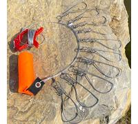 Heavy Duty Stainless Steel Fishing Stringer with 510m Wire, Float and Ground Spike for Secure Fish Keeping on Fishing Expeditions (5 meters 10 buttons)