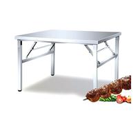 Heavy Duty Stainless Steel Folding Prep Table, Portable Utility Workbench for Camping, Outdoor Cooking, Picnic, Grill, Laundry - Premium Quality Design