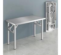 Heavy Duty Stainless Steel Folding Table, Portable Worktable for Kitchen, Commercial Restaurant Prep, Utility Desk for Garage Use, Space-Saving Design