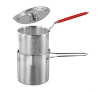 Heavy Duty Stainless Steel Frying Pot with Handles and Basket for Draining, Suitable for Preparing Crispy and Savory Fried Dishes