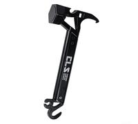 Heavy Duty Stainless Steel Hammer for Camping Features Nail Puller & Bottle Opener (Black)