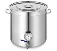 Heavy Duty Stainless Steel Home Brewing Kit with Lid, Valve & Thermometer - Ideal for Brewing, Boiling & Fermenting Beer