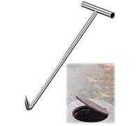 Heavy-Duty Stainless Steel Hook for Manhole Covers, Sewer Drains, Grill & Shutter Doors, 8/10/12MM Size, Versatile T-Handle Tool