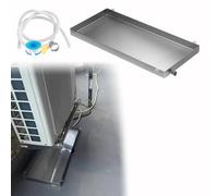 Heavy Duty Stainless Steel HVAC Drain Pan Washing Machine Pan AC Drip Tray with 3m Hose for Leak Prevention Compatible with AC Units Protect Wall/Floor(80x36x5cm)