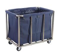 Heavy Duty Stainless Steel Industrial Laundry Cart with Replacement Liner Bag - Ideal for Hotels Hospitals & Family Use - Room Service Trolley