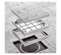 Heavy-Duty Stainless Steel Invisible Manhole Covers Square Flush Septic Covers for Drainage Basins Patios Gardens Gas Lines Highways - Sizes 20-30 cm