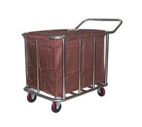 Heavy Duty Stainless Steel Laundry Cart with Wheels Commercial Hand Truck with Cage & Handle for Hotels Schools Home Storage - & Versatile