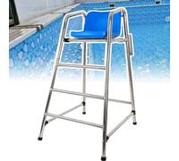 Heavy Duty Stainless Steel Lifeguard Chair for Pool Deck, Beach, and Lake Safety, Elevated Design for Adults and Kids