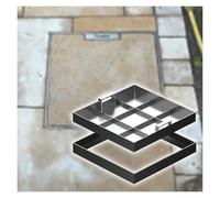 Heavy Duty Stainless Steel Manhole Cover & Frame Invisible Recessed Square Septic Tank Lid with Retractable Handle 40"x40" (102x102cm) for Yard Driveway Sewage Basin