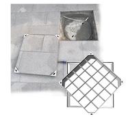 Heavy Duty Stainless Steel Manhole Cover & Frame - Invisible Septic Tank Lid Metal Inspection Cover for Yard Driveway Parking Lot - 11.8"x15.7" (30x40cm)