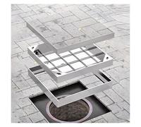 Heavy Duty Stainless Steel Manhole Covers Recessed Square Septic Tank Lids for Outdoor Patio Garden Garage & Highway - 20" to 39" Options (24"x23"/61x58cm)