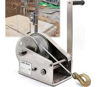 Heavy Duty Stainless Steel Manual Winch with Brake & 20m Lifting Sling 1800lbs Capacity Hoisting Tool for Construction & Outdoor Use