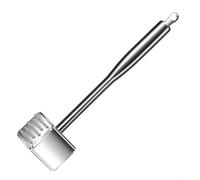 Heavy Duty Stainless Steel Meat Mallet Pounder with Dual Flat and Textured Faces, Tenderizer Hammer for Steak and Beef, Comfortable Grip Handle
