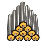 Heavy Duty Stainless Steel Outfeed Roller Conveyor 1.5" to 2.4" Dia Smooth Movement Spring Retained for Easy Assembly 10 Sets 50mm/2" 500mm Length (19.7in)