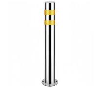 Heavy Duty Stainless Steel Parking Bollards with Reflective Tape - Rust Resistant Security Posts for Driveways and Outdoor Safety Barriers
