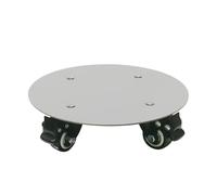 Heavy Duty Stainless Steel Plant Caddy with Lockable Wheels Strong Rolling Trolley for Indoor/Outdoor Use 14" Flower Pot Mover Supports Up to 260 lbs