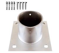 Heavy Duty Stainless Steel Post Anchor Base with Screws & Concrete Kit - Ideal for Deck Railing & Mailbox Installation Diameter 125mm (4.9in) 1 Piece