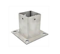 Heavy-Duty Stainless Steel Post Base Anchoring for Wood & Concrete Fencing 2mm Thickness Fits 2"x2" to 8"x8" Sizes Custom Dimensions Available