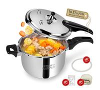 Heavy-Duty Stainless Steel Pressure Cooker 10 quart Set | 3-Layer Base, Locking Lid, Includes Steamer Basket & Recipes | For Stovetop & Induction,pressure cooker for canning 10 qt