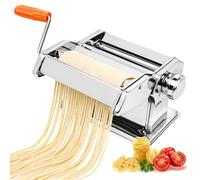 Heavy Duty Stainless Steel Professional Fresh Pasta Lasagne Spaghetti Tagliatelle Maker Machine Cutter with 3 Cut Press Blade Settings with Table Top Clamp Kitchen Set