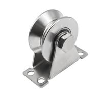 Heavy Duty Stainless Steel Pulley Roller, Grooved Wheel Caster (U/H/V) - 48mm, 58mm, 68mm Track Wheel for Wire Rope Rail, V-Groove 68x22mm, & Reliable