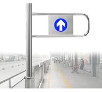 Heavy-Duty Stainless Steel Revolving Door - Spring-Loaded Single Swing Gate for Supermarket Security, One-Way Entry/Exit Barrier Solutions
