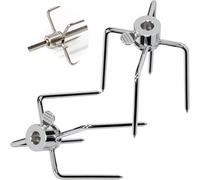 Heavy Duty Stainless Steel Rotisserie Meat Forks BBQ Rotisserie Accessories for 5/16" Square Rotisserie Spit Rods, Set of 2