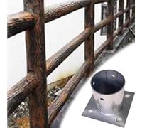 Heavy Duty Stainless Steel Round Post Base Brackets - 10 Pack for Fence, Light Pole, Wood Shed, Deck - 4.3" Diameter Silver Pergola Support Hardware
