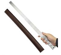 Heavy Duty Stainless Steel Ruler 20 Inch 50cm Measuring Stick with Inch & Cm Scales - Self-Defence Measuring Tool with Holster - Dual-Sided Metal Rulers for Industrial and Daily Use
