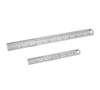 Heavy Duty Stainless Steel Ruler Set 12 Inch (30 CM) + 6 Inch (15 CM) Metal Rulers Kit - Perfect Straight Edge For Easy Measurements
