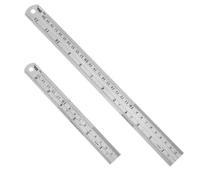 Heavy Duty Stainless Steel Ruler Set 12 Inch (30 CM) + 6 Inch (15 CM) Metal Rulers Kit - Perfect Straight Edge For Easy Measurements