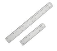 Heavy Duty Stainless Steel Ruler Set, 12 Inch & 6 Inch Metal Rulers, 30cm & 15cm Straight Edge Measuring Kit for School, Office, Drafting, Crafting, DIY and Workshop Use
