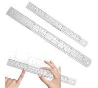 Heavy Duty Stainless Steel Ruler Set 30CM/12'' + 15CM/6'', Metal Rulers Kit, Easy Measurements for Students, Teachers, Engineers, DIY enthusiasts