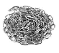Heavy Duty Stainless Steel Rust Resistant Chain for Gate Security Extra Strong Galvanised Long Links Welded Metal Shiny Chrome Plated and Polished for DIY Fence Bike Out Door Swing (4MM, 5 Metre)