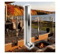 Heavy-Duty Stainless Steel Side Mount Glass Railing Post with Spigot Slots for Indoor/Outdoor Stairs, Decks, Porches, Balconies - 75cm/29.5in