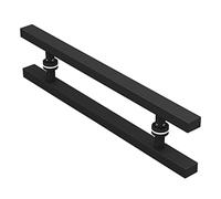 Heavy Duty Stainless Steel Sliding Barn Door Handle Set, Dual-Sided Glass Shower Pull Push Handles, H-Shaped Hardware, 120x80cm, Perfect for Bathrooms & Sheds (80 * 50Cm)