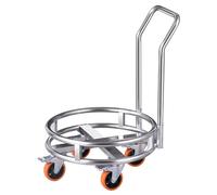 Heavy Duty Stainless Steel Soup Pot Rack and Dolly Cart for Easy Moving and Storage of Barrels and Buckets