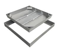 Heavy Duty Stainless Steel Square Manhole Cover and Frame for Outdoor Use, 20x20 Inch Sewer Lid, Durable Cover for Patio and Garden